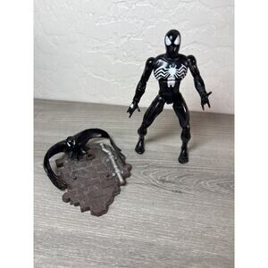 2001 Marvel Legends Classics Toybiz Spider-Man Symbiotic Black Suit With Base